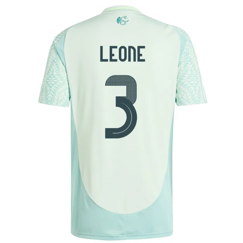 Danxen Bambino Maglia Messico Antonio Leone #3 Lino Verde Kit Gara Away 24-26 Maglietta