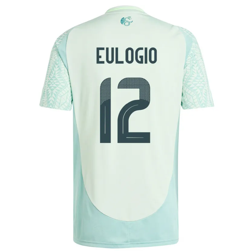 Danxen Bambino Maglia Messico Jose Eulogio #12 Lino Verde Kit Gara Away 24-26 Maglietta