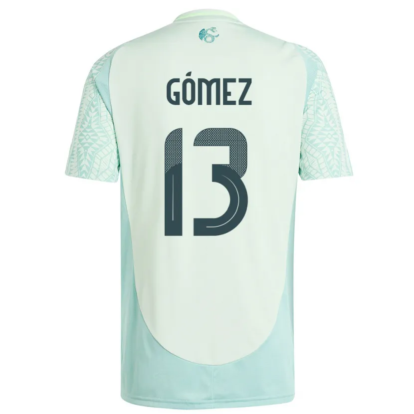 Danxen Bambino Maglia Messico Diego Gomez #13 Lino Verde Kit Gara Away 24-26 Maglietta