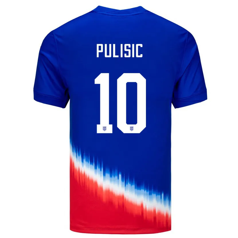 Danxen Bambino Maglia Stati Uniti Christian Pulisic #10 Blu Kit Gara Away 24-26 Maglietta
