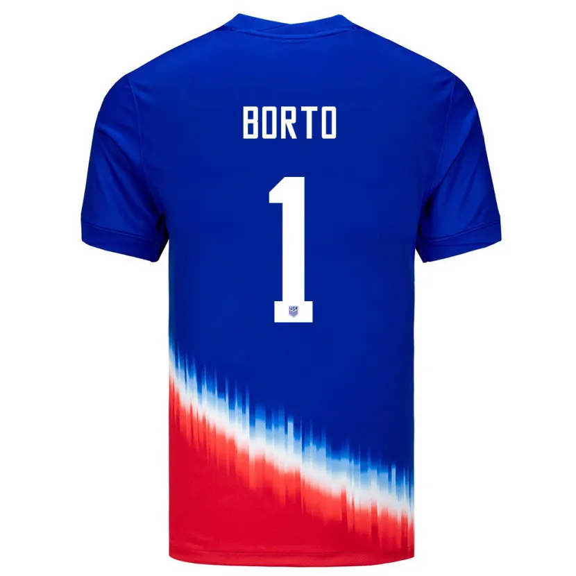 Danxen Bambino Maglia Stati Uniti Alexander Borto #1 Blu Kit Gara Away 24-26 Maglietta