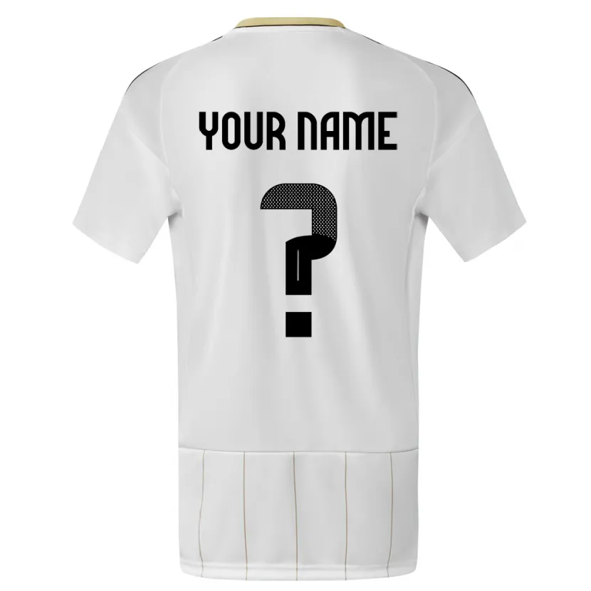 Danxen Bambino Maglia Costa Rica Il Tuo Nome #0 Bianco Kit Gara Away 24-26 Maglietta