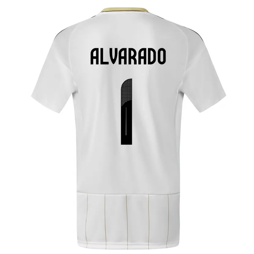 Danxen Bambino Maglia Costa Rica Esteban Alvarado #1 Bianco Kit Gara Away 24-26 Maglietta