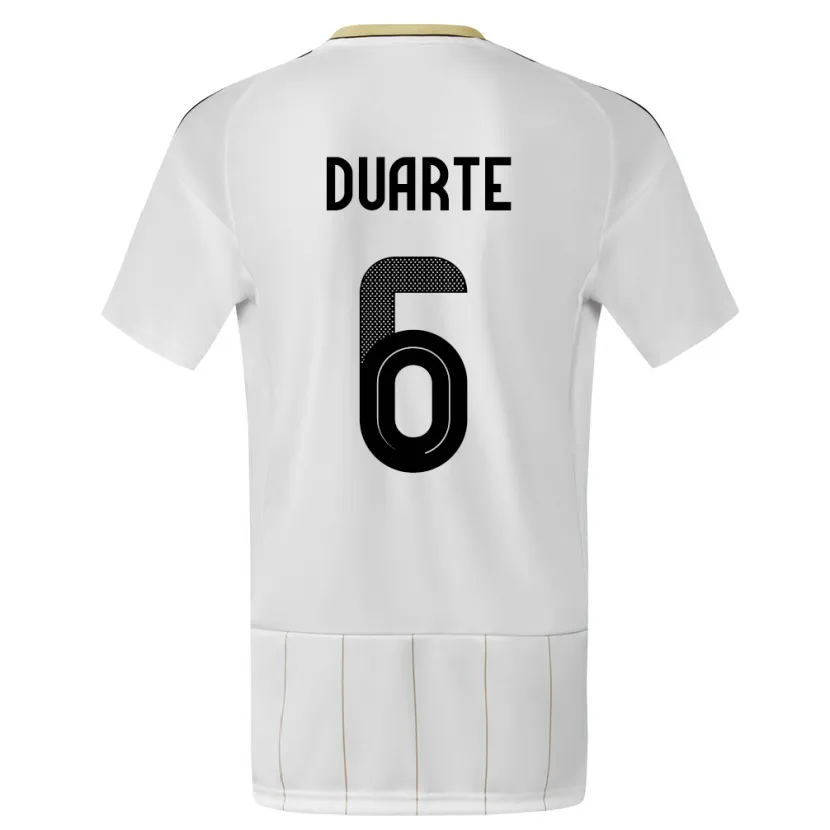 Danxen Bambino Maglia Costa Rica Oscar Duarte #6 Bianco Kit Gara Away 24-26 Maglietta
