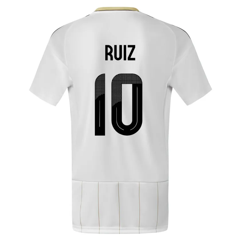 Danxen Bambino Maglia Costa Rica Bryan Ruiz #10 Bianco Kit Gara Away 24-26 Maglietta
