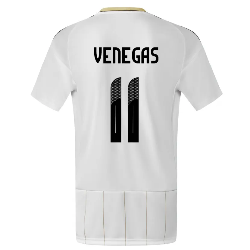 Danxen Bambino Maglia Costa Rica Johan Venegas #11 Bianco Kit Gara Away 24-26 Maglietta