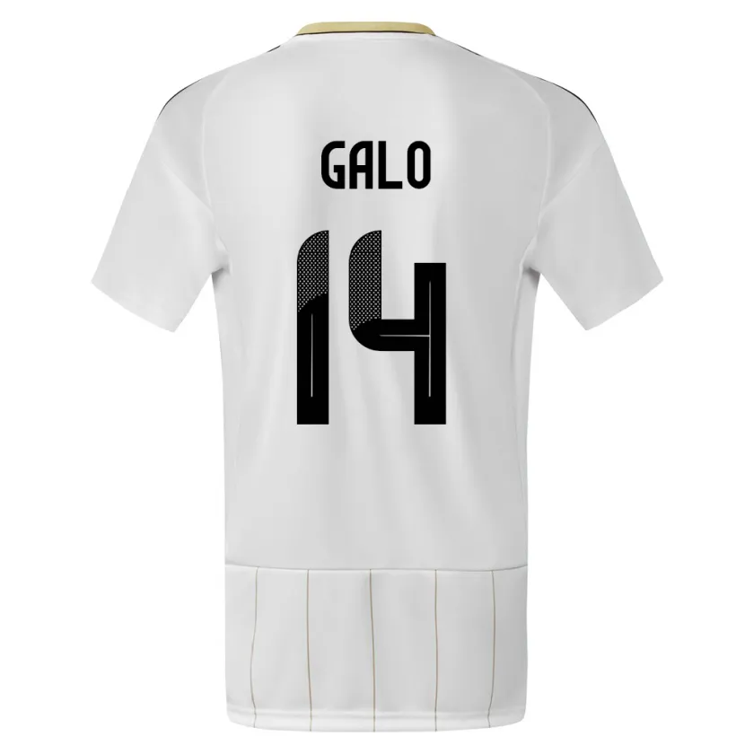Danxen Bambino Maglia Costa Rica Orlando Galo #14 Bianco Kit Gara Away 24-26 Maglietta