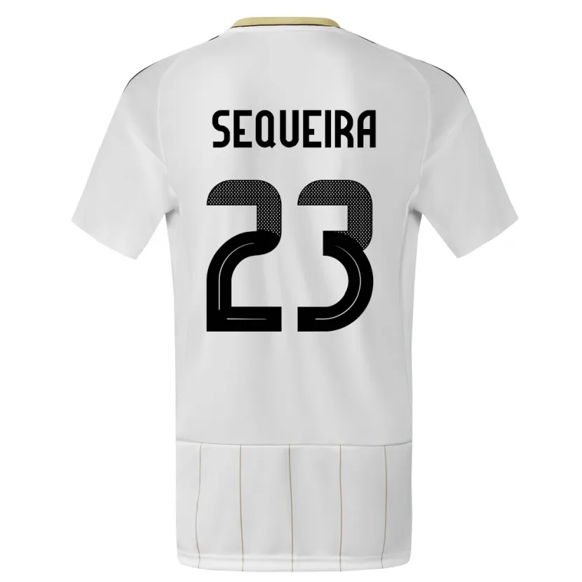 Danxen Bambino Maglia Costa Rica Patrick Sequeira #23 Bianco Kit Gara Away 24-26 Maglietta