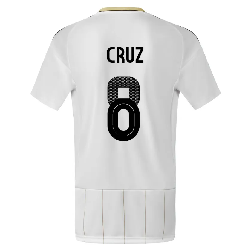 Danxen Bambino Maglia Costa Rica Daniela Cruz #8 Bianco Kit Gara Away 24-26 Maglietta