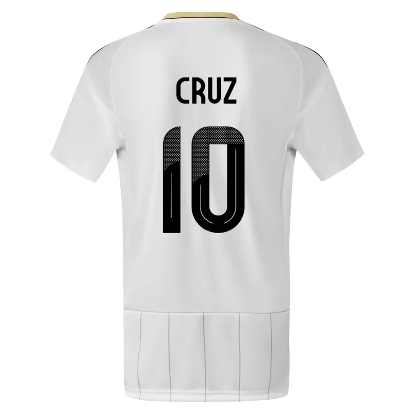 Danxen Bambino Maglia Costa Rica Shirley Cruz #10 Bianco Kit Gara Away 24-26 Maglietta