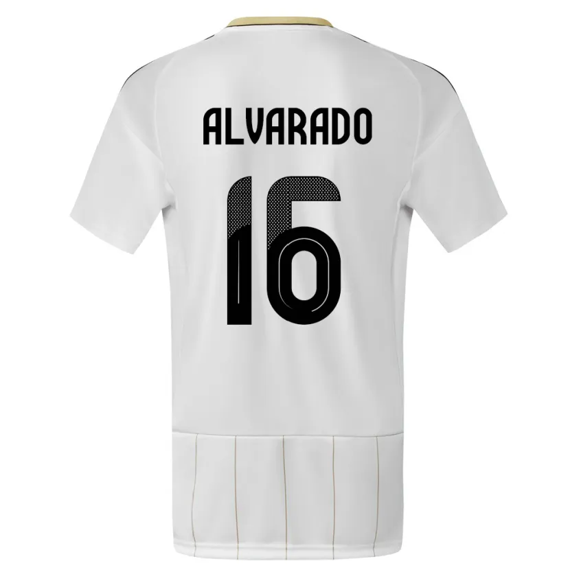 Danxen Bambino Maglia Costa Rica Katherine Alvarado #16 Bianco Kit Gara Away 24-26 Maglietta