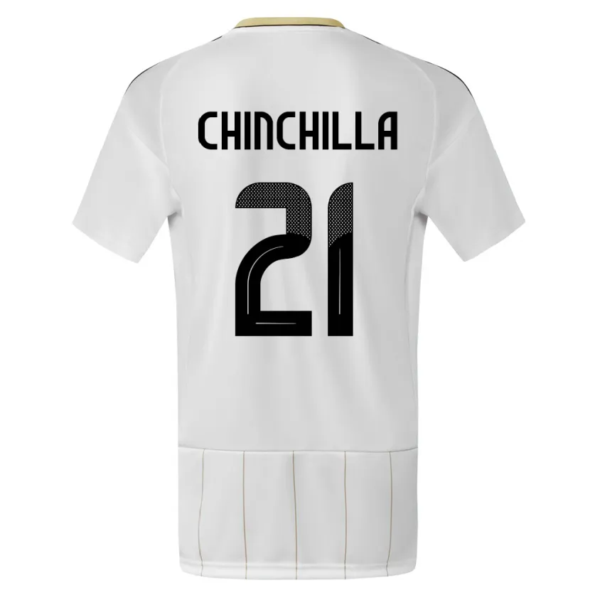 Danxen Bambino Maglia Costa Rica Viviana Chinchilla #21 Bianco Kit Gara Away 24-26 Maglietta