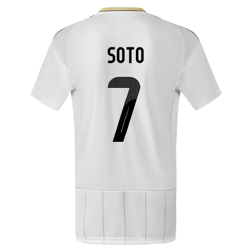 Danxen Bambino Maglia Costa Rica Andrey Soto #7 Bianco Kit Gara Away 24-26 Maglietta