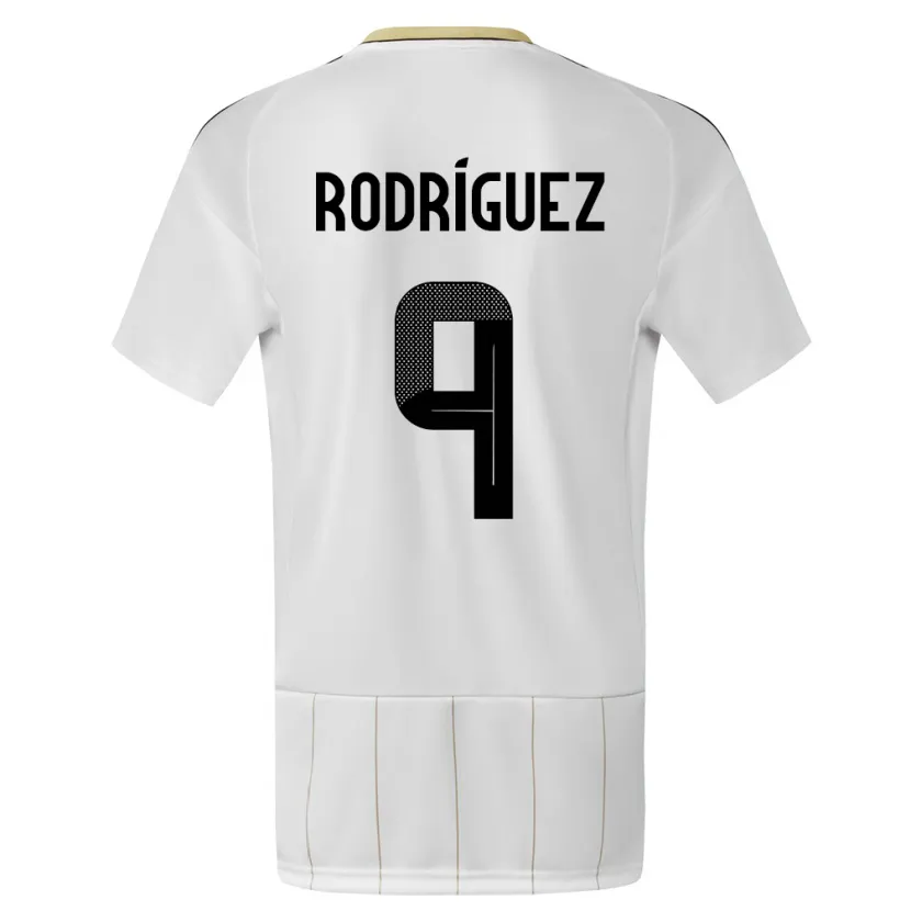 Danxen Bambino Maglia Costa Rica Doryan Rodriguez #9 Bianco Kit Gara Away 24-26 Maglietta
