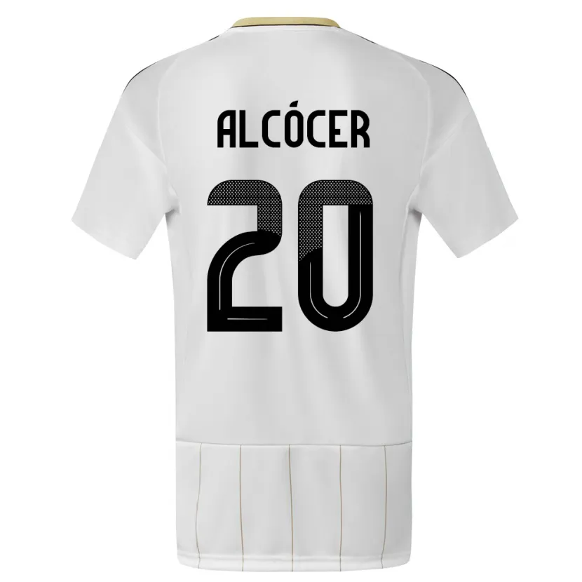 Danxen Bambino Maglia Costa Rica Josimar Alcocer #20 Bianco Kit Gara Away 24-26 Maglietta
