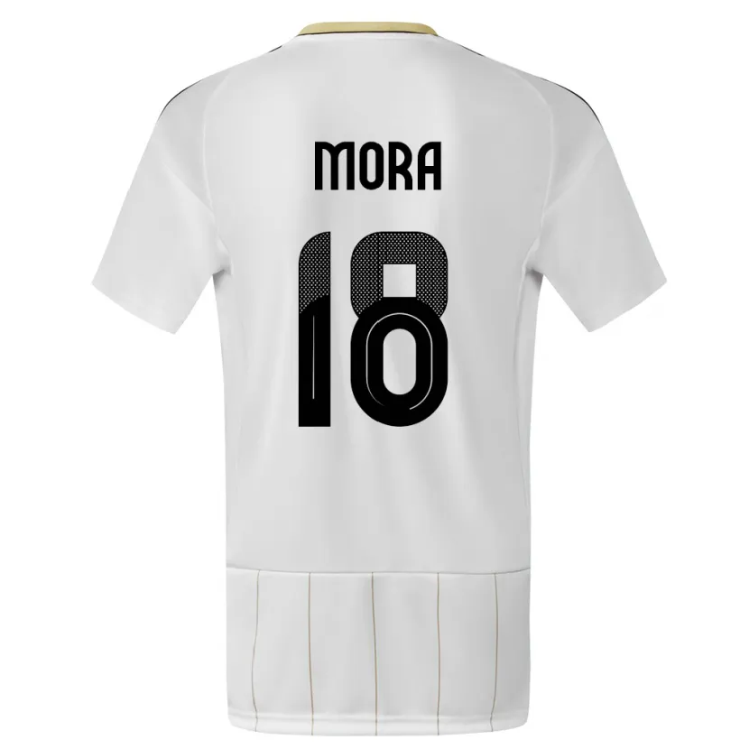 Danxen Bambino Maglia Costa Rica Bayron Mora #18 Bianco Kit Gara Away 24-26 Maglietta