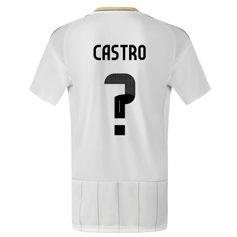 Danxen Bambino Maglia Costa Rica Mathias Castro #0 Bianco Kit Gara Away 24-26 Maglietta