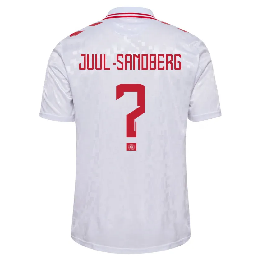 Danxen Bambino Maglia Danimarca Nikolaj Juul-Sandberg #0 Bianco Kit Gara Away 24-26 Maglietta
