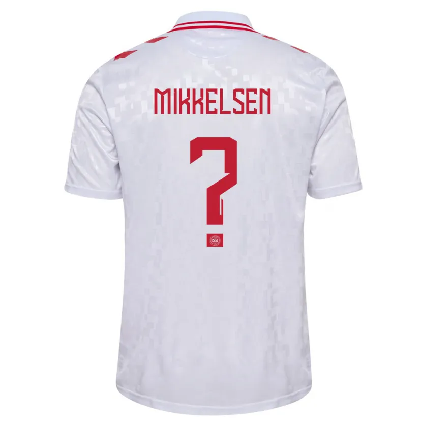 Danxen Bambino Maglia Danimarca Sebastian Mikkelsen #0 Bianco Kit Gara Away 24-26 Maglietta