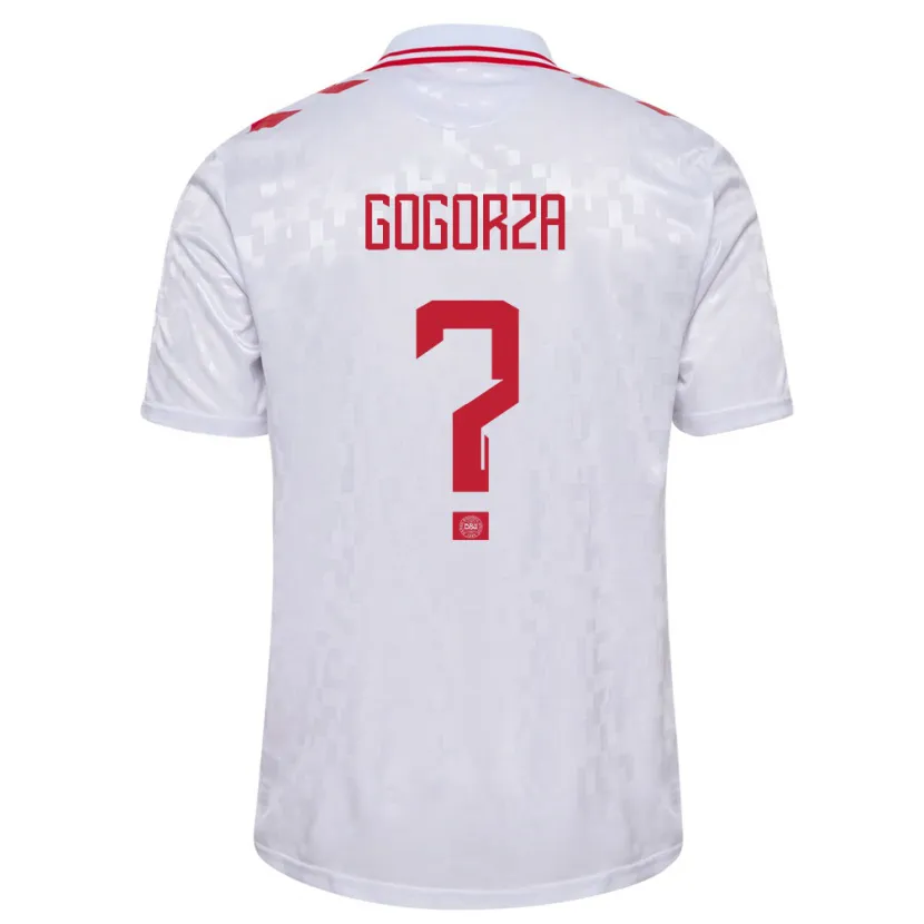 Danxen Bambino Maglia Danimarca Mikel Gogorza #0 Bianco Kit Gara Away 24-26 Maglietta