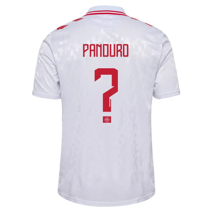 Danxen Bambino Maglia Danimarca Tristan Panduro #0 Bianco Kit Gara Away 24-26 Maglietta