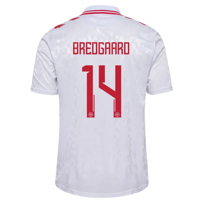 Danxen Bambino Maglia Danimarca Sofie Bredgaard #14 Bianco Kit Gara Away 24-26 Maglietta