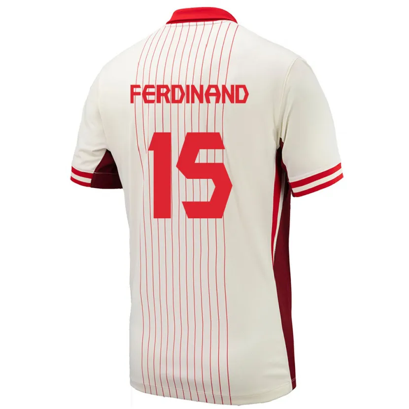 Danxen Bambino Maglia Canada Keesean Ferdinand #15 Bianco Kit Gara Away 24-26 Maglietta