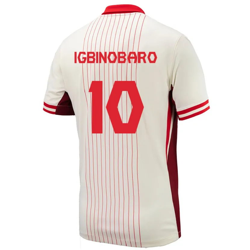 Danxen Bambino Maglia Canada Philip Igbinobaro #10 Bianco Kit Gara Away 24-26 Maglietta