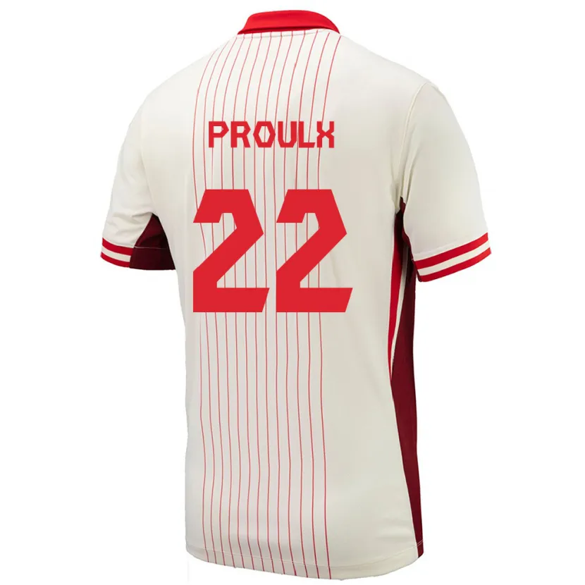 Danxen Bambino Maglia Canada Lysianne Proulx #22 Bianco Kit Gara Away 24-26 Maglietta