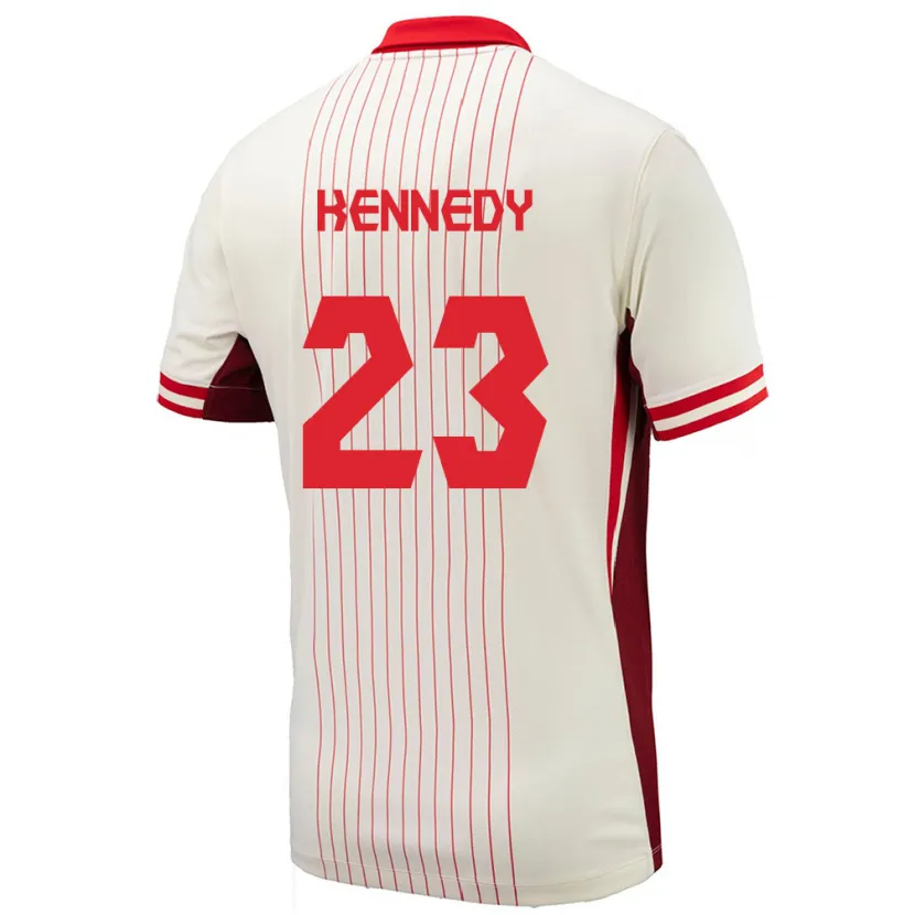 Danxen Bambino Maglia Canada Scott Kennedy #23 Bianco Kit Gara Away 24-26 Maglietta