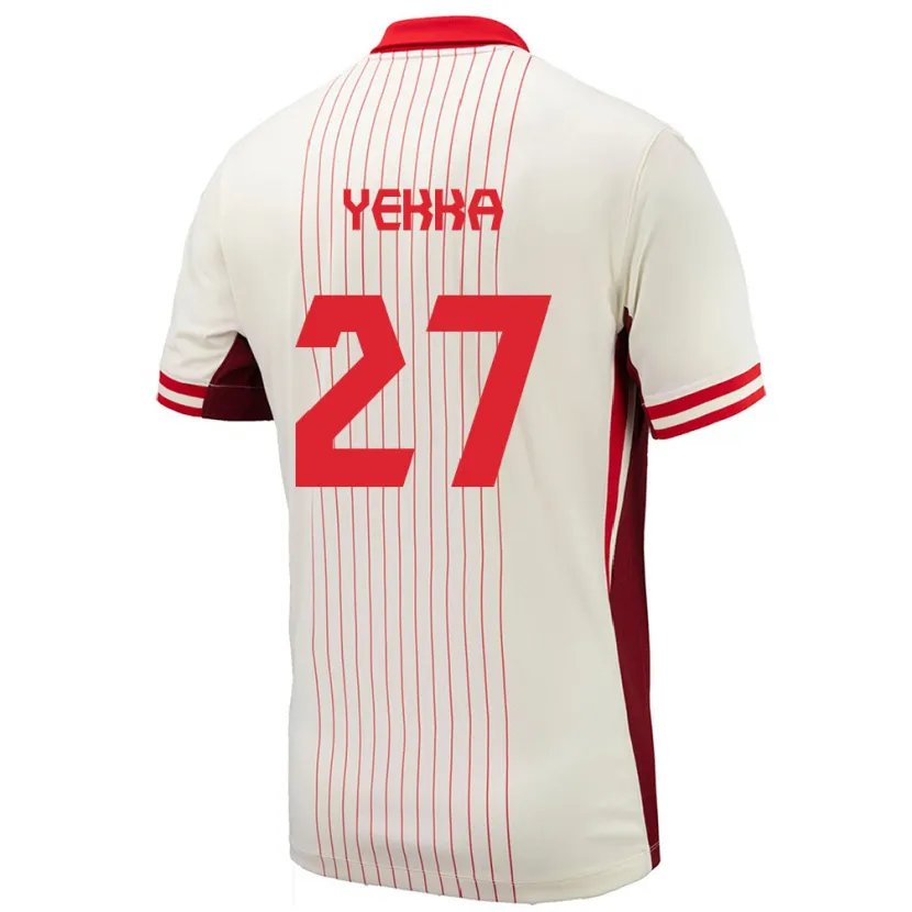 Danxen Bambino Maglia Canada Sura Yekka #27 Bianco Kit Gara Away 24-26 Maglietta