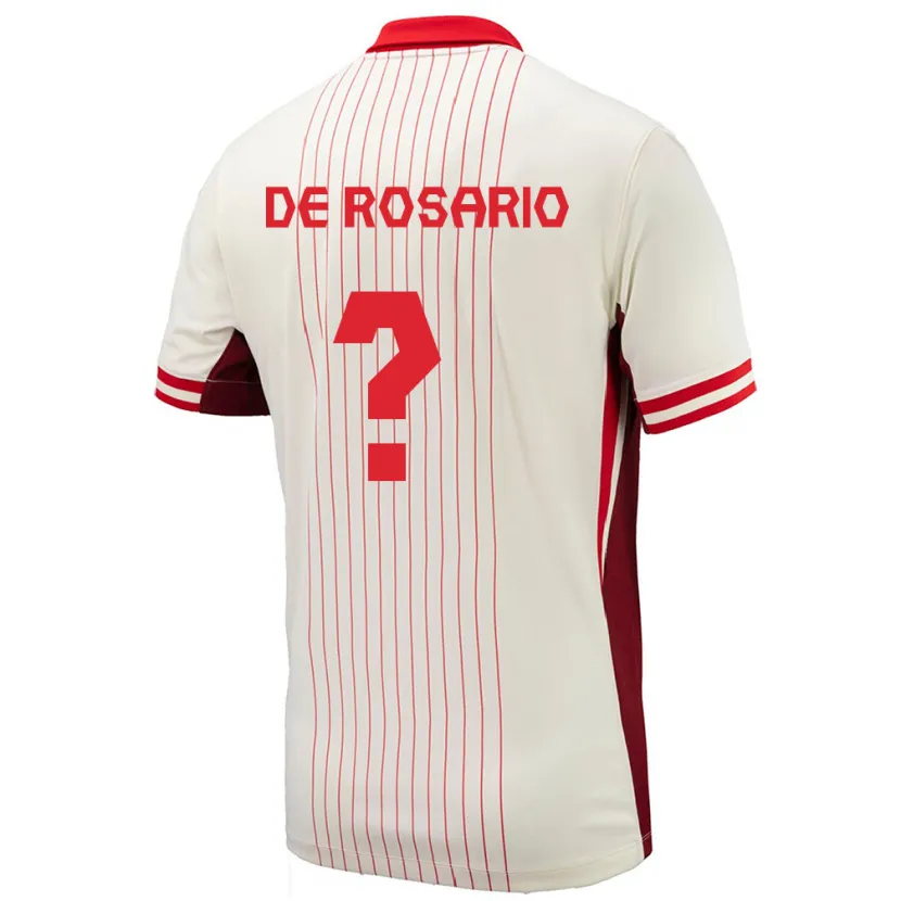 Danxen Bambino Maglia Canada Adisa De Rosario #0 Bianco Kit Gara Away 24-26 Maglietta