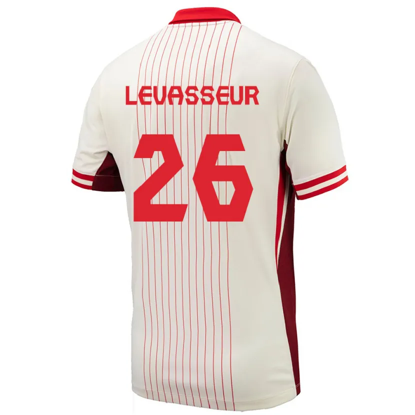 Danxen Bambino Maglia Canada Marie Levasseur #26 Bianco Kit Gara Away 24-26 Maglietta