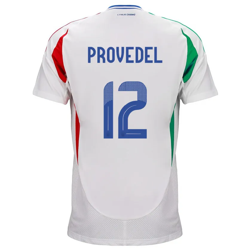 Danxen Bambino Maglia Italia Ivan Provedel #12 Bianco Kit Gara Away 24-26 Maglietta