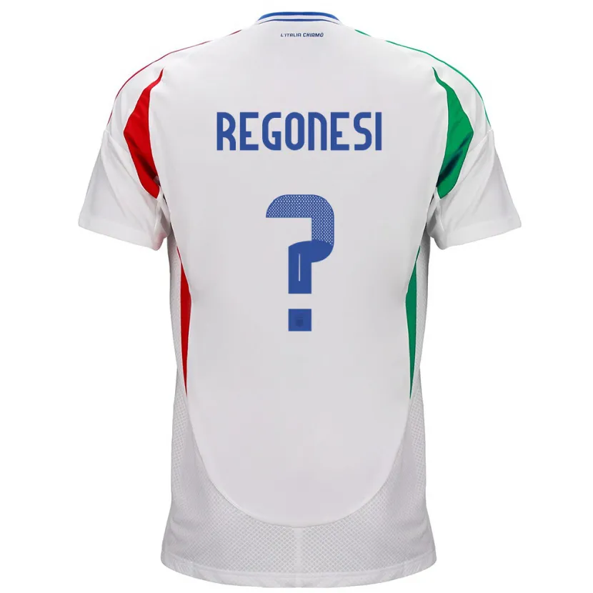 Danxen Bambino Maglia Italia Iacopo Regonesi #0 Bianco Kit Gara Away 24-26 Maglietta
