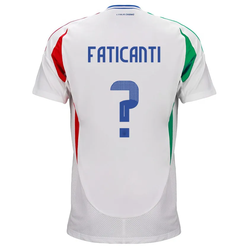 Danxen Bambino Maglia Italia Giacomo Faticanti #0 Bianco Kit Gara Away 24-26 Maglietta