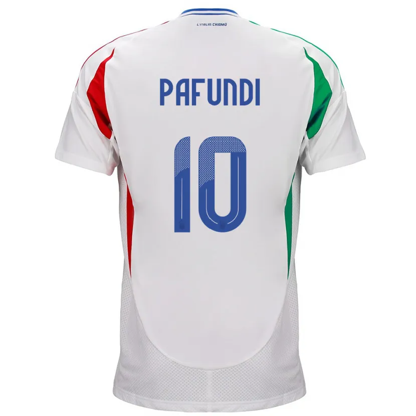Danxen Bambino Maglia Italia Simone Pafundi #10 Bianco Kit Gara Away 24-26 Maglietta