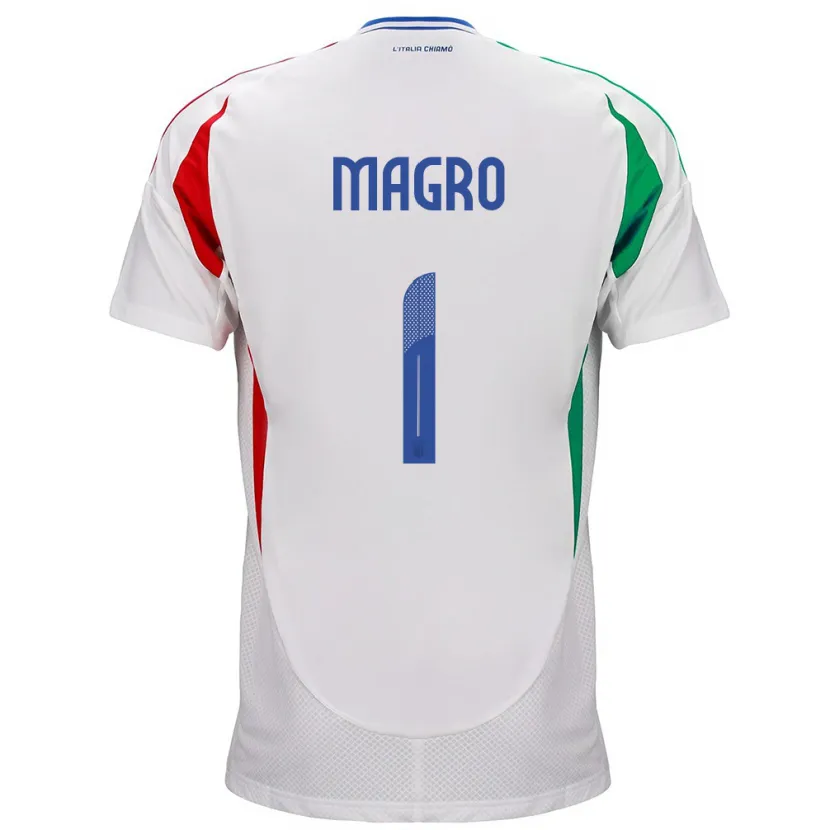 Danxen Bambino Maglia Italia Federico Magro #1 Bianco Kit Gara Away 24-26 Maglietta