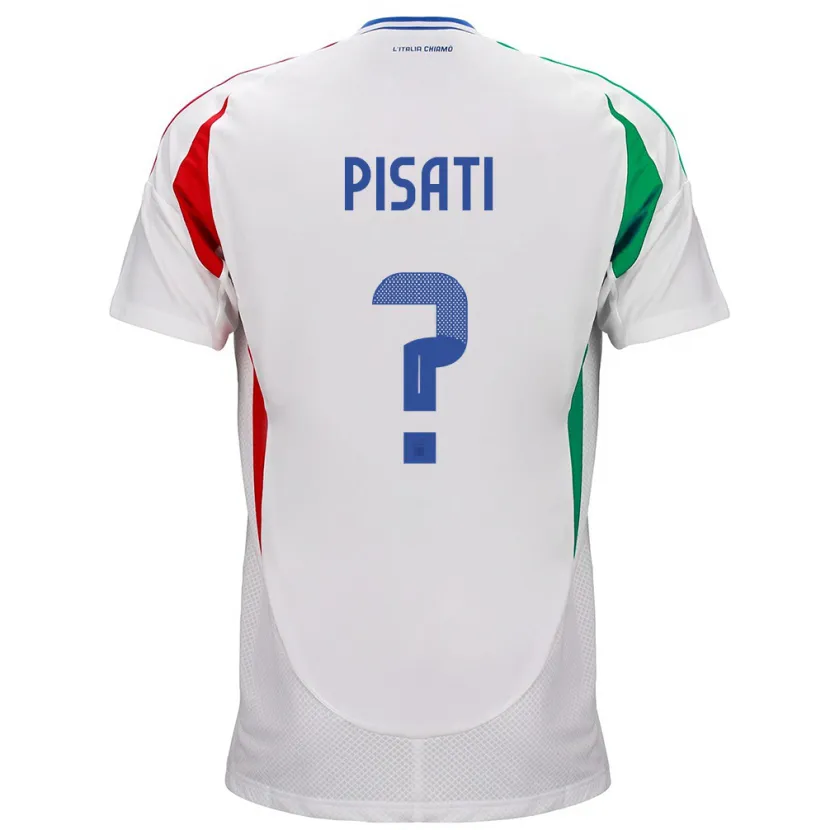 Danxen Bambino Maglia Italia Samuele Pisati #0 Bianco Kit Gara Away 24-26 Maglietta