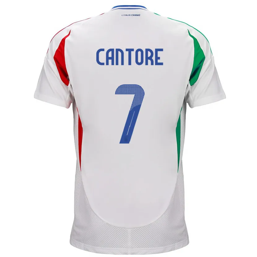 Danxen Bambino Maglia Italia Sofia Cantore #7 Bianco Kit Gara Away 24-26 Maglietta