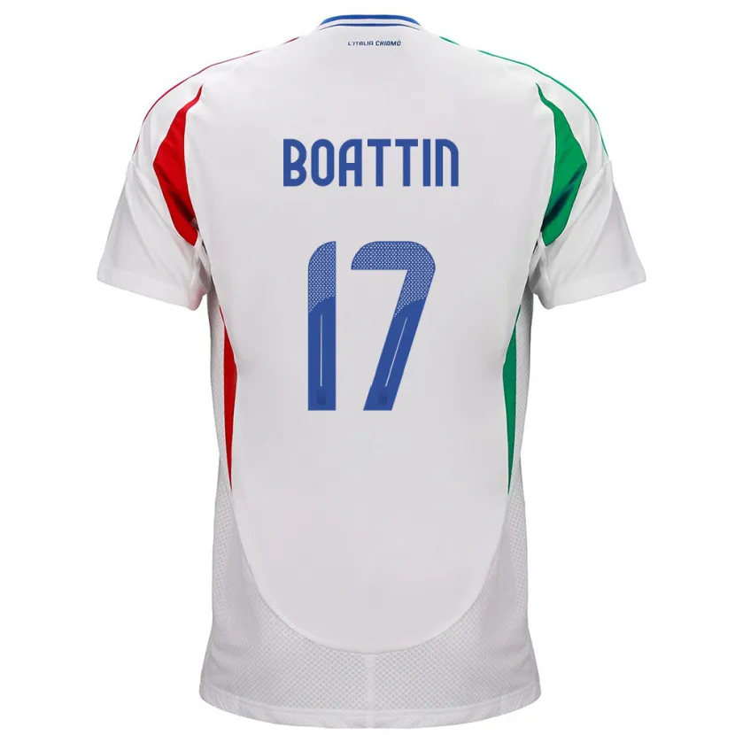 Danxen Bambino Maglia Italia Lisa Boattin #17 Bianco Kit Gara Away 24-26 Maglietta
