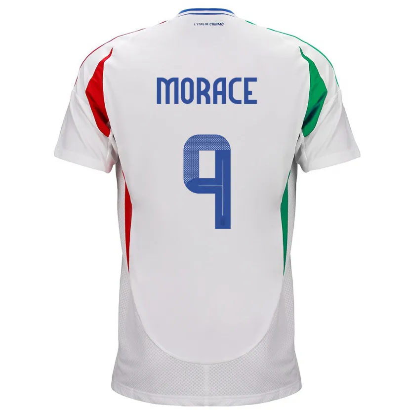 Danxen Bambino Maglia Italia Carolina Morace #9 Bianco Kit Gara Away 24-26 Maglietta