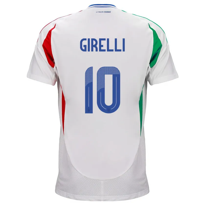 Danxen Bambino Maglia Italia Cristiana Girelli #10 Bianco Kit Gara Away 24-26 Maglietta