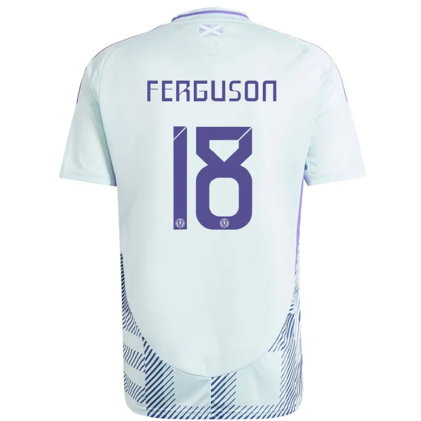 Danxen Bambino Maglia Scotland Lewis Ferguson #18 Blu Menta Chiaro Kit Gara Away 24-26 Maglietta