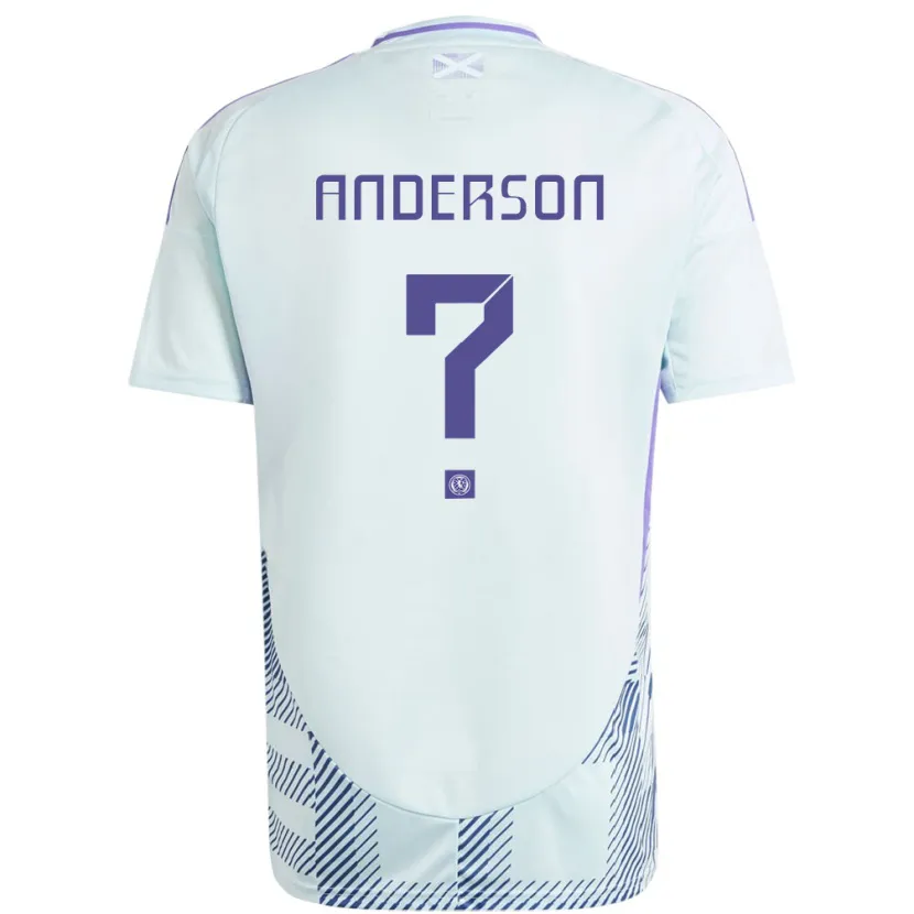 Danxen Bambino Maglia Scotland Matthew Anderson #0 Blu Menta Chiaro Kit Gara Away 24-26 Maglietta