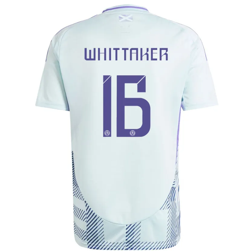 Danxen Bambino Maglia Scotland Rory Whittaker #16 Blu Menta Chiaro Kit Gara Away 24-26 Maglietta