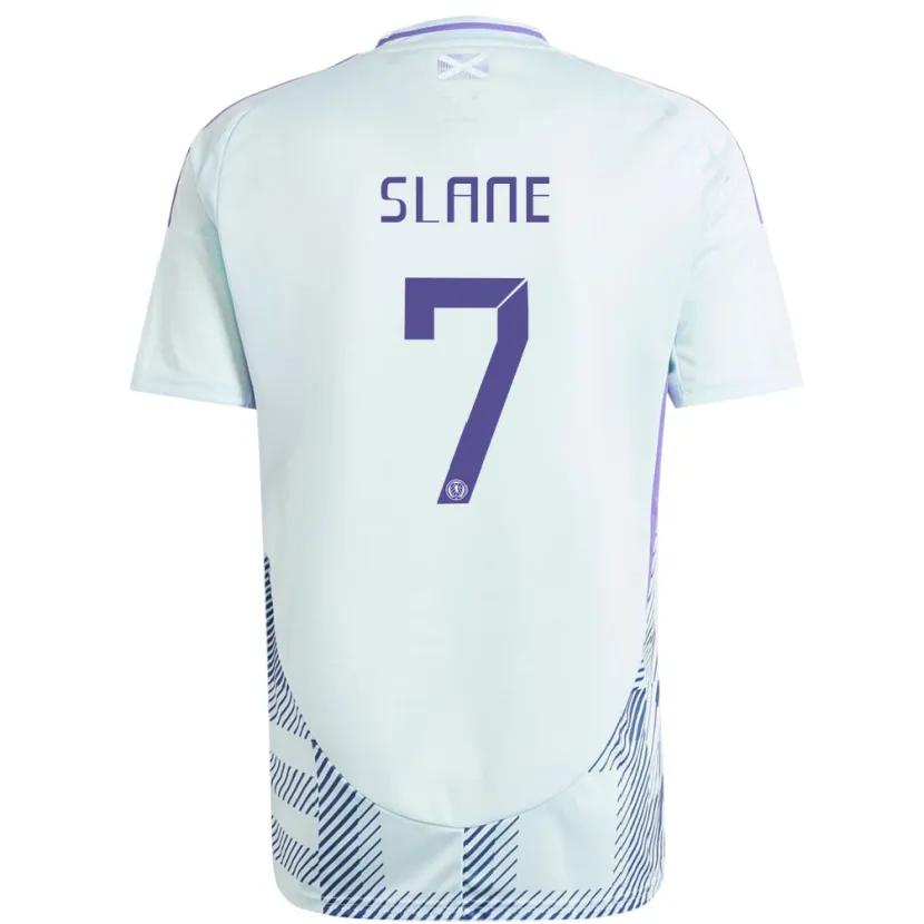 Danxen Bambino Maglia Scotland Paul Slane #7 Blu Menta Chiaro Kit Gara Away 24-26 Maglietta