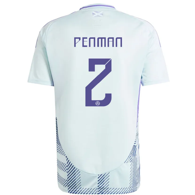 Danxen Bambino Maglia Scotland Callum Penman #2 Blu Menta Chiaro Kit Gara Away 24-26 Maglietta