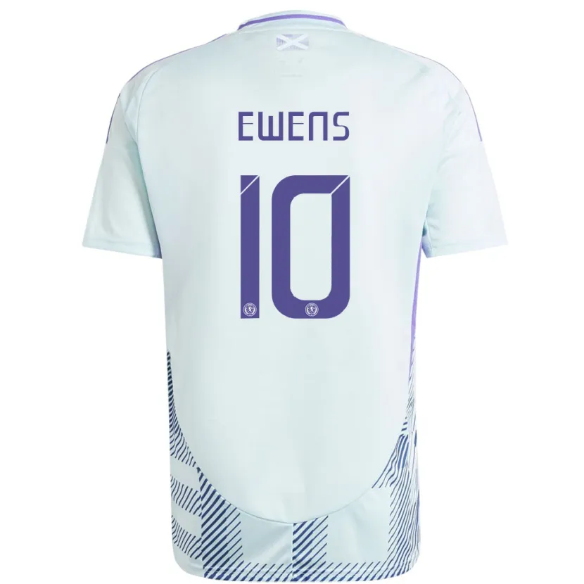 Danxen Bambino Maglia Scotland Sarah Ewens #10 Blu Menta Chiaro Kit Gara Away 24-26 Maglietta
