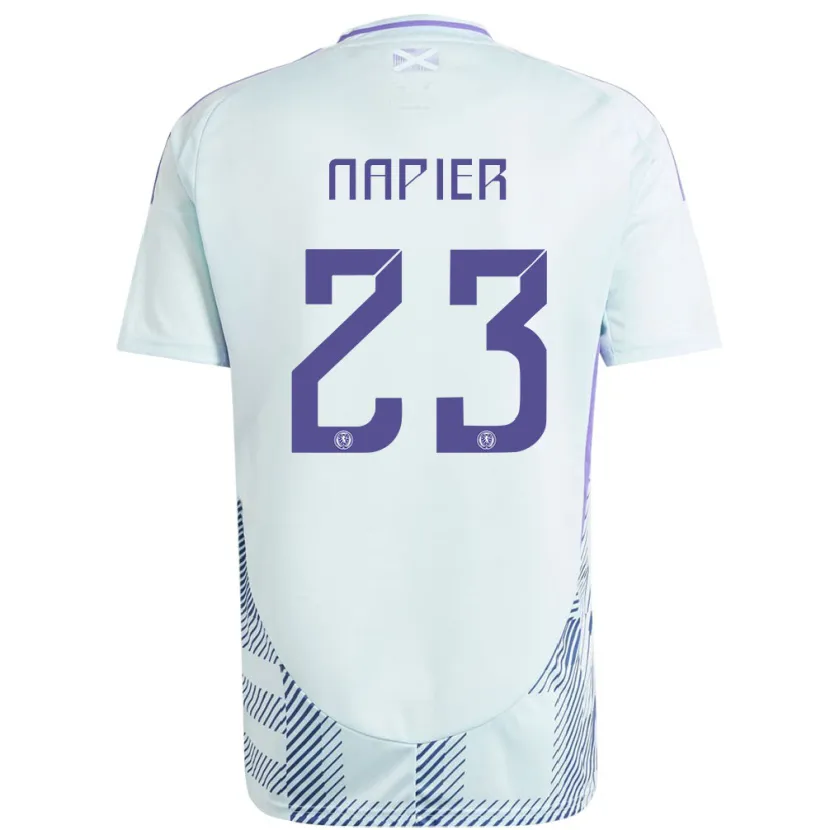 Danxen Bambino Maglia Scotland Jamie-Lee Napier #23 Blu Menta Chiaro Kit Gara Away 24-26 Maglietta